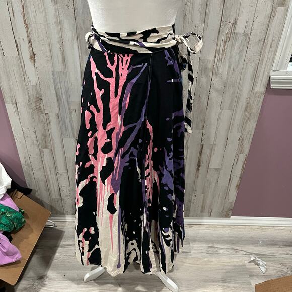 Belma 100% Cotton Sea Coral Boho True Wrap Midi Maxi Skirt Canvas Free Size OS - Picture 4 of 8